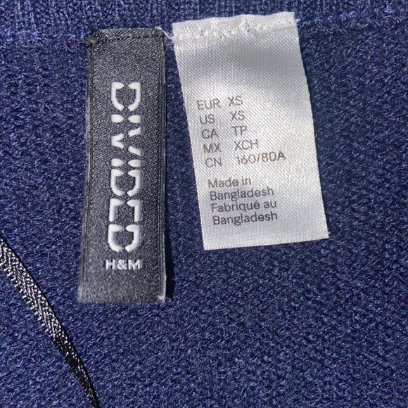 H&M blue argyle cropped cardigan xs - Picture 5 of 8